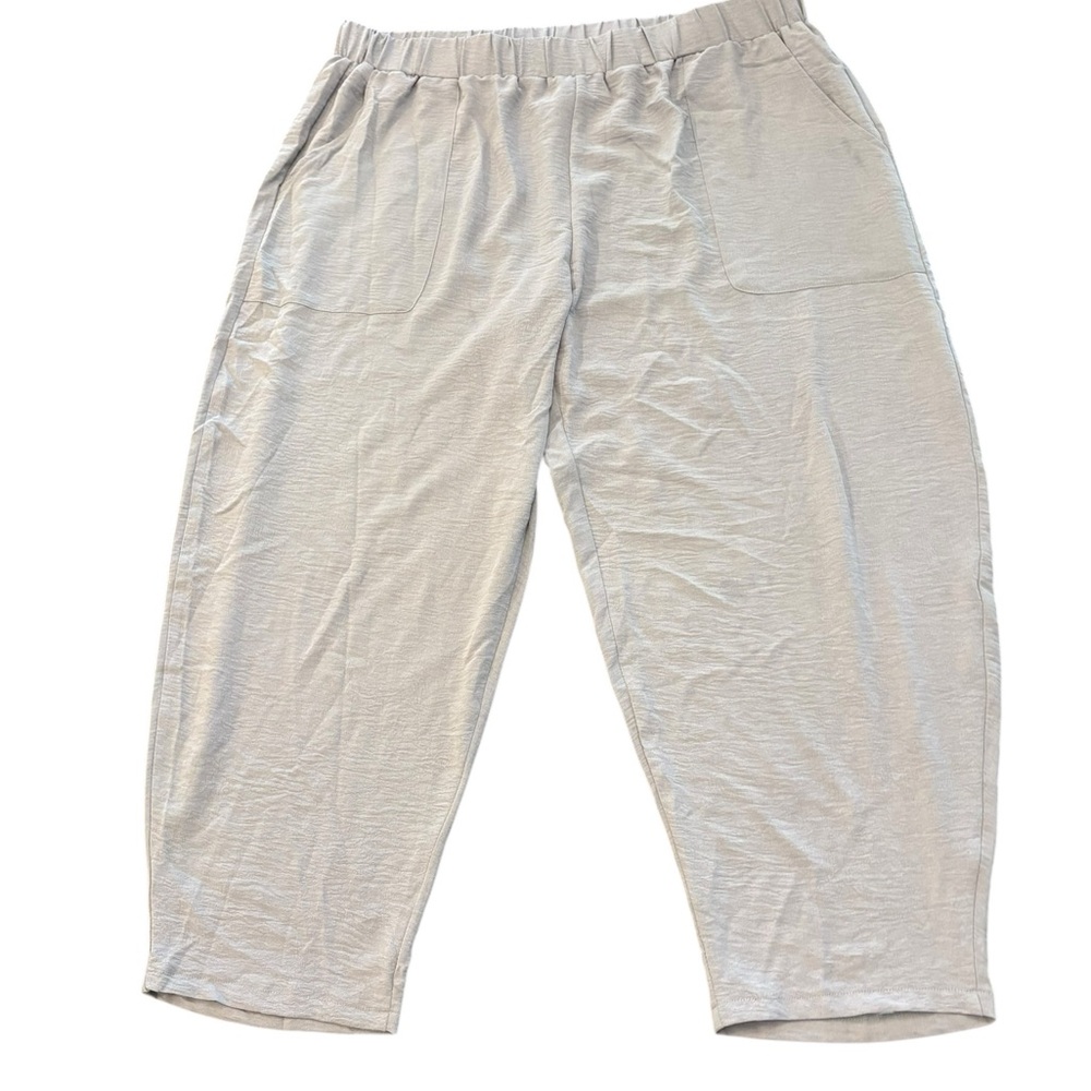 Women’s Pull On Pants Casual Boho Light Blue Size 1X Front Pockets Elastic Waist